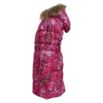 Пальто-пуховик HUPPA YASMINE 12020055-73263-104 Фуксія з принтом
